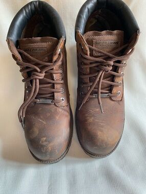 Skechers Men’s Brown Lace-Up Leather Work Boots